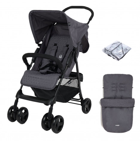 Grey stroller with footmuff best sale