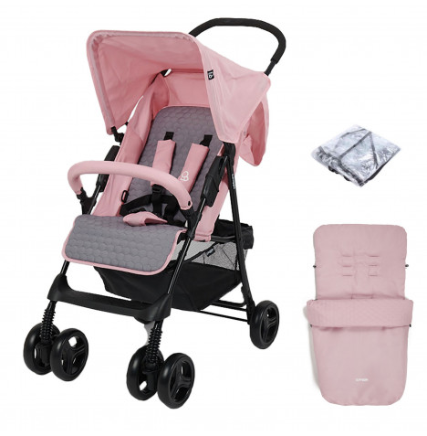 Puggle Holiday Luxe Pushchair Rain Cover Vintage Pink The Nursery Store