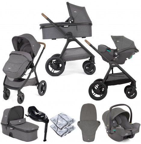 Joie Honour Travel System with Carrycot i Base Advance ISOFIX Base Thunder The Nursery Store