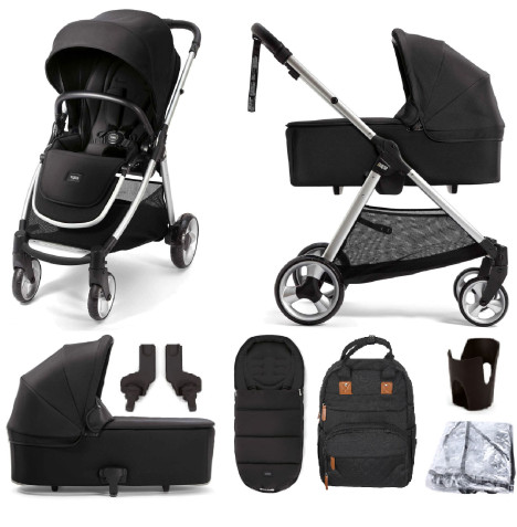 Mamas Papas Flip Xt2 2 in 1 Pushchair Stroller with Carrycot Accessories Black The Nursery Store